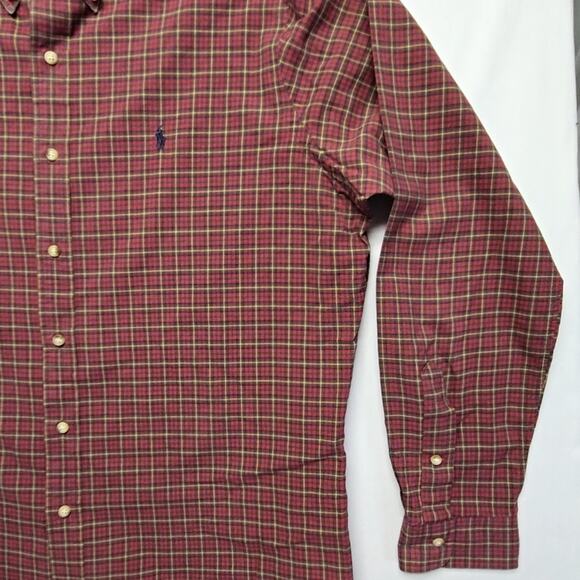 Ralph Lauren Classic Fit Plaid Shirt Red Green Checkered XL Long Sleeve - Picture 2 of 10